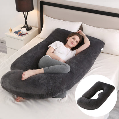 Pregnant women's pillow waist protection side sleeping slope pillow J-shaped pregnancy sleeping pillow