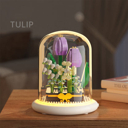 Building block flower simulation sunflower jasmine compatible with a certain high building block model toy