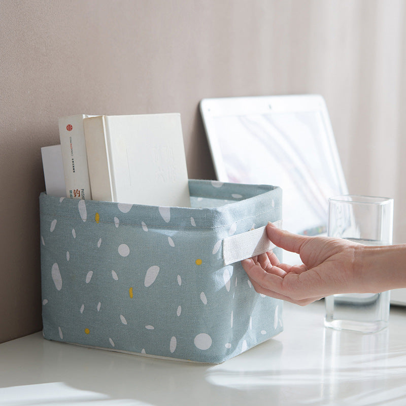Household Cotton And Linen Fabric Storage Basket Desktop Sundries Toy Storage Box Bathroom Cosmetics Storage Basket