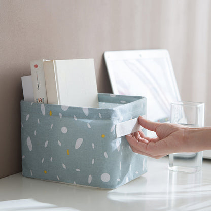 Household Cotton And Linen Fabric Storage Basket Desktop Sundries Toy Storage Box Bathroom Cosmetics Storage Basket