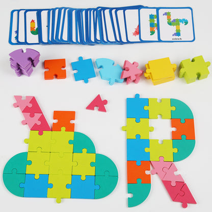 Card buckle three-dimensional logical thinking puzzle children's early education letter matching board wooden Christmas toy gift