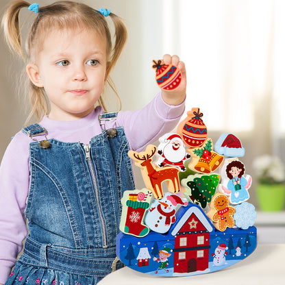 Christmas Building Blocks Stacking Fun Children's Puzzle Halloween Theme Large Particle Stacking High Toy