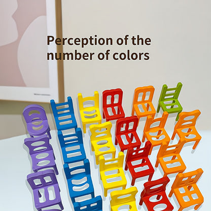 Children's puzzle stacking chair toy stool stacking music parent-child interactive game Christmas toy gift