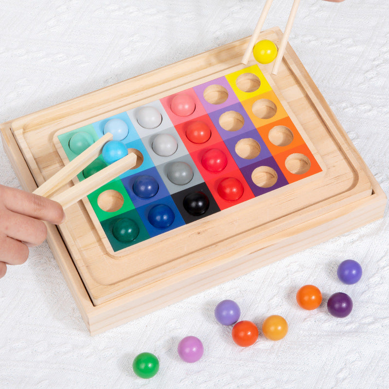 Children's cognitive color gradient matching test tube clip beads puzzle toy