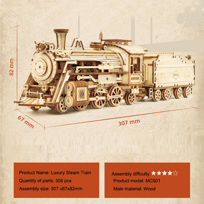 3DIY Hand Assembled Train Jeep Truck Children's Toy Boy Gift Wooden 3D Puzzle