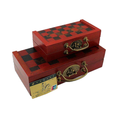 Terra Cotta Warriors, chess, three-dimensional characters, gifts, antique chess, small size, folding chessboard, chess, portable gifts