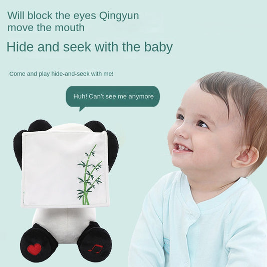 Remote control hide-and-seek panda learning tongue singing Chinese intelligent dialogue interactive electric plush toy (Chinese version)