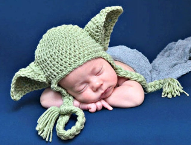 Hot Star Wars Yoda Outfits Crochet Baby Yoda Costume Newborn Baby Yoda Photography Props Knitted Cartoon Clothing