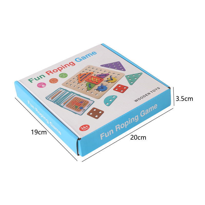 Children's Creative Rope Wearing Game Baby Early Education Puzzle Versatile Shape Matching Fun Building Blocks Toy