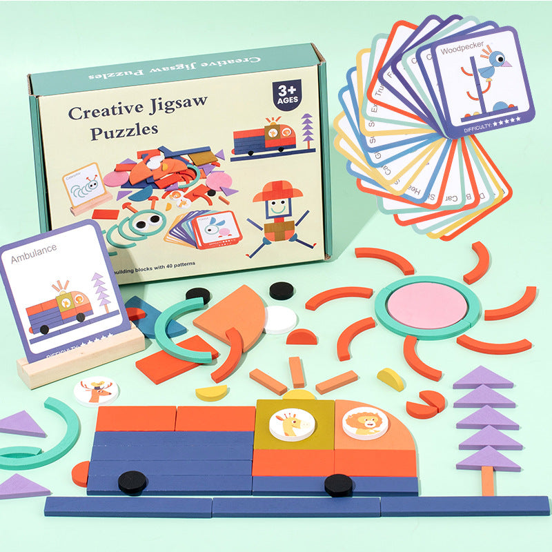 100 piece puzzle children's intelligence creativity geometric shape matching puzzle toy Christmas toy gift