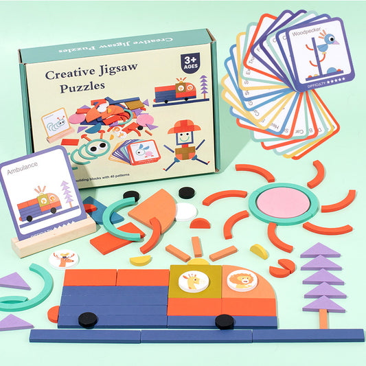100 piece puzzle children's intelligence creativity geometric shape matching puzzle toy Christmas toy gift
