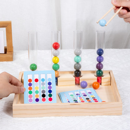 Children's cognitive color gradient matching test tube clip beads puzzle toy