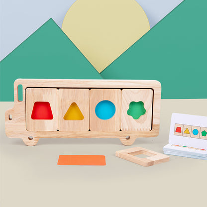 Geometric shape color separation puzzle car color shape cognition Montessori puzzle early education toy