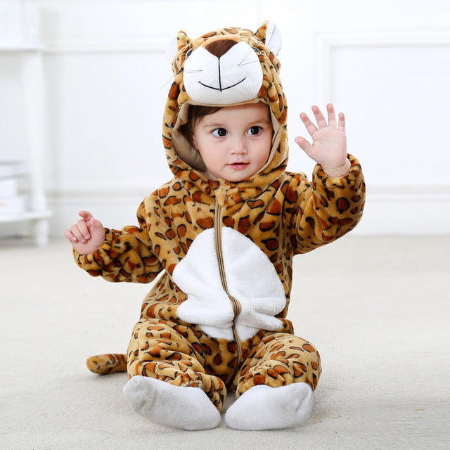 Cute Cartoon Flannel Baby Rompers Novelty Rabbit Cotton Baby Boys Girls Animal Rompers Stitch Baby's Sets kigurumi New born
