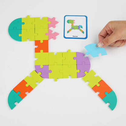 Card buckle three-dimensional logical thinking puzzle children's early education letter matching board wooden Christmas toy gift