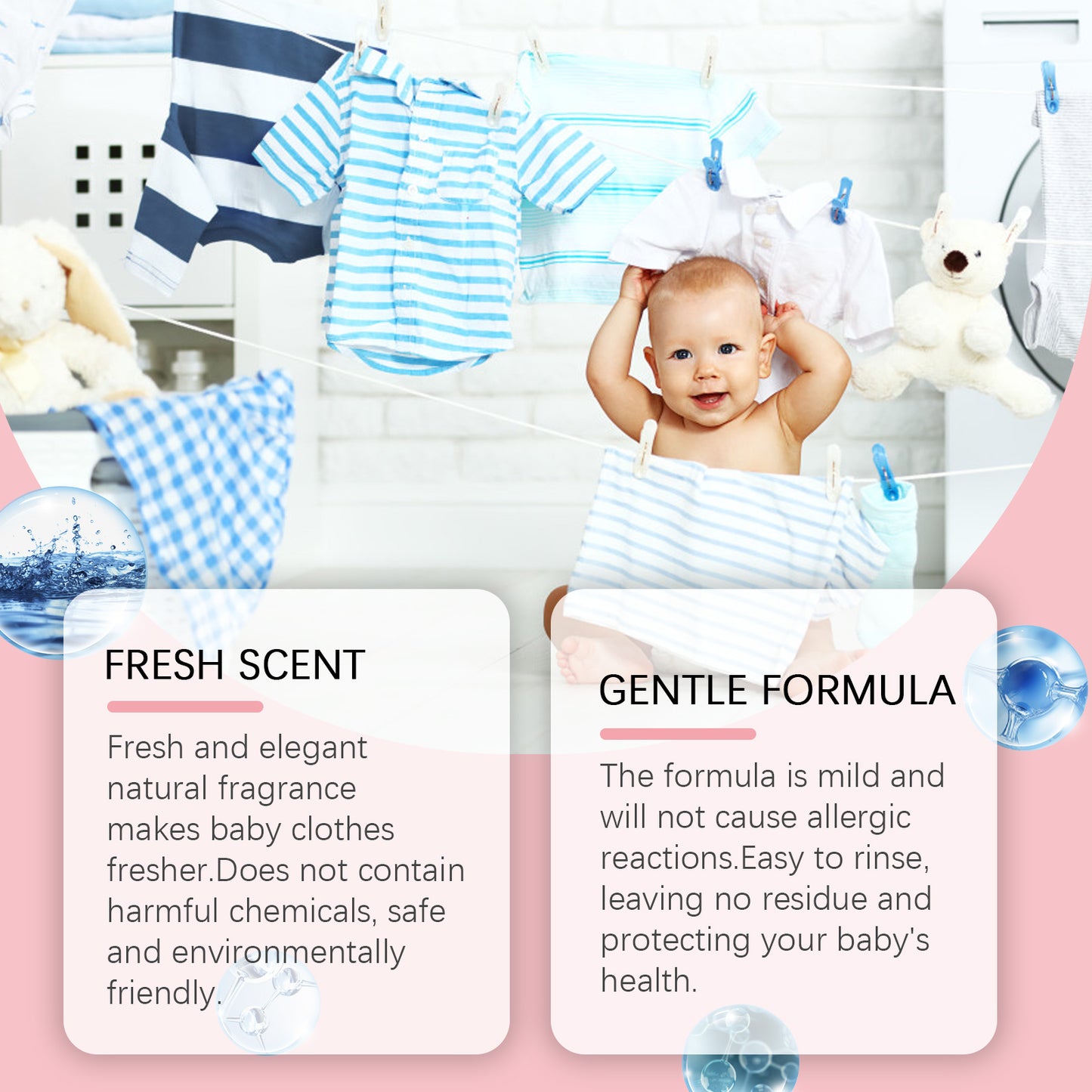 Baby Clothes Detergent Mild Formula Soft Detergent For Deep Cleaning Baby Clothes