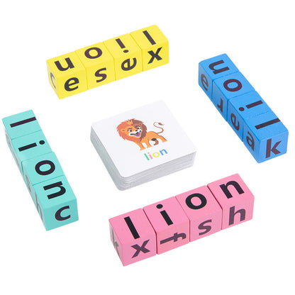 Children's Kindergarten Fun English Word Spelling Early Education Enlightenment English Learning Blocks Christmas Toys Gifts