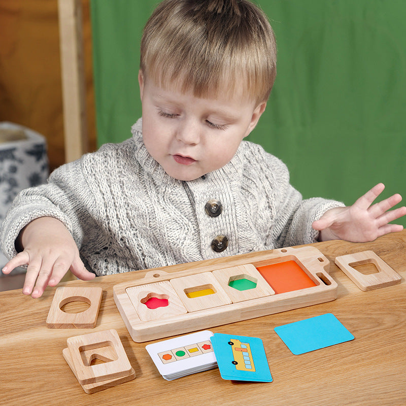 Geometric shape color separation puzzle car color shape cognition Montessori puzzle early education toy