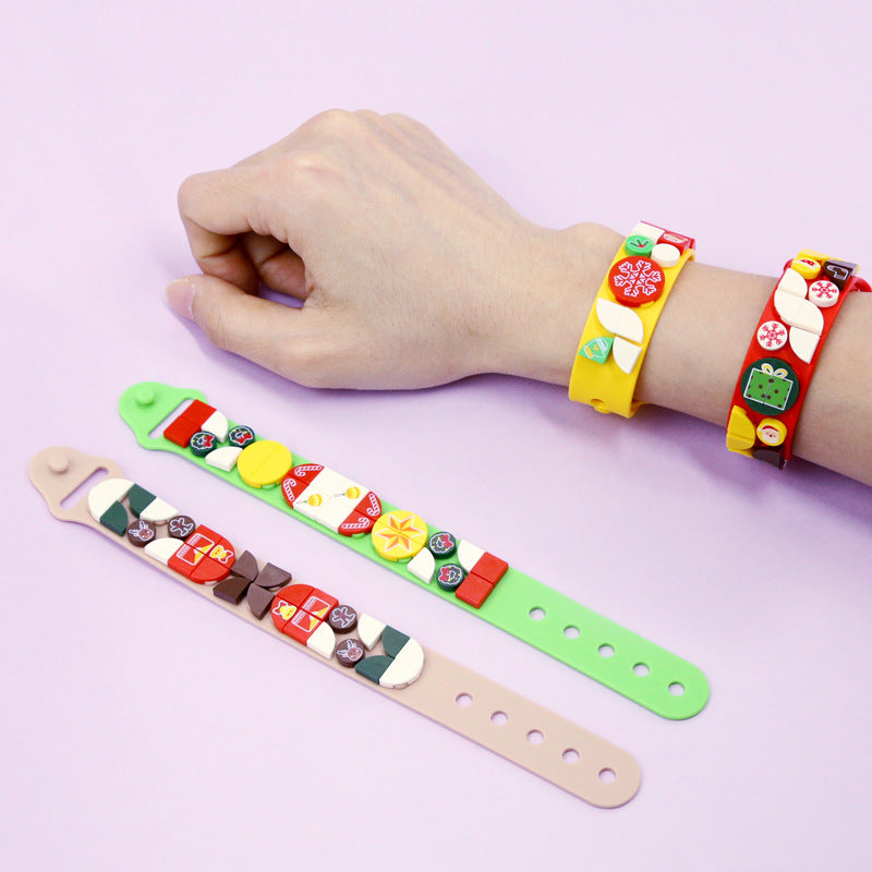 Children's DIY Toys Christmas Fun Puzzle Bracelet Small Particle Bagged Building Blocks Children's Christmas Gifts