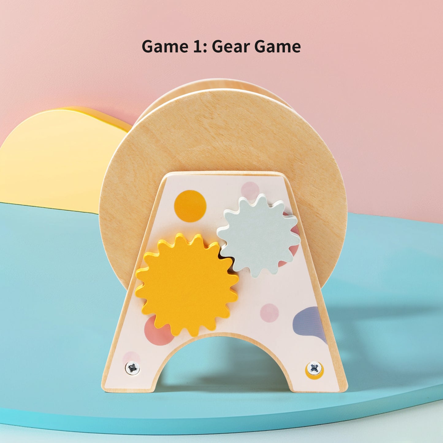 Three in one desktop wooden rolling drum kindergarten puzzle Montessori early education toy
