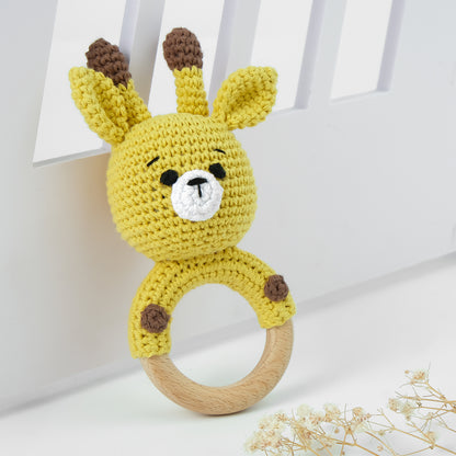 Carving Name Baby Soothing Bell Newborn Gift Bath Gift Knitted Cartoon Doll