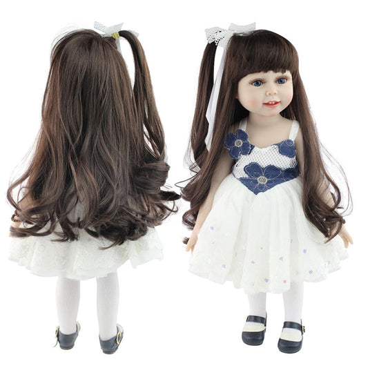 18'' Girl Doll Handmade Full Body Silicone Reborn Baby Dolls Realistic Vinyl Toddler Doll Toy for Christmas Collection
