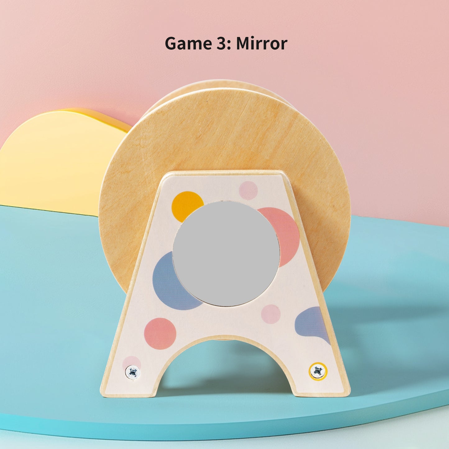 Three in one desktop wooden rolling drum kindergarten puzzle Montessori early education toy