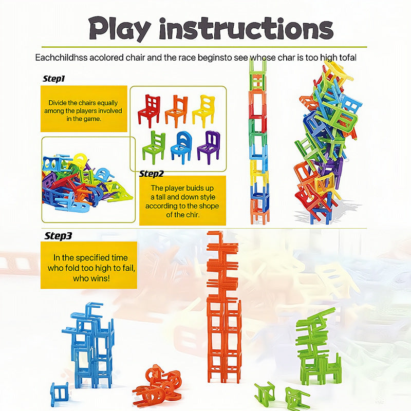 Children's puzzle stacking chair toy stool stacking music parent-child interactive game Christmas toy gift
