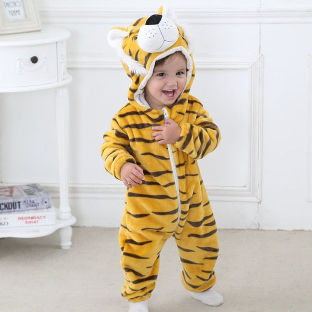 Cute Cartoon Flannel Baby Rompers Novelty Rabbit Cotton Baby Boys Girls Animal Rompers Stitch Baby's Sets kigurumi New born