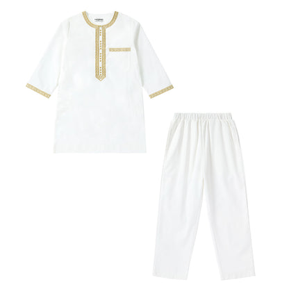 Middle Eastern teenage boy embroidered robe set