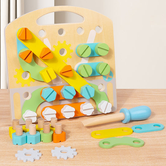 Children's toy fun nut combination early education puzzle teaching tool solid wood creative teaching tool for male and female babies