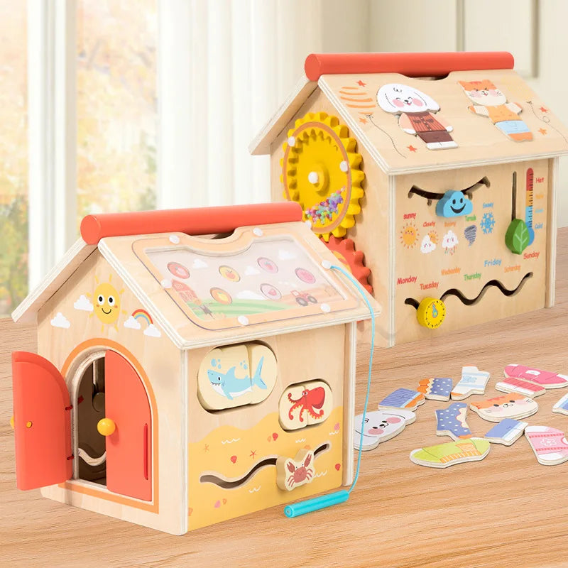 Wooden multifunctional treasure box for early childhood education baby enlightenment hands-on and brain teasing fun toys