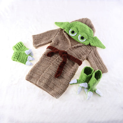 Hot Star Wars Yoda Outfits Crochet Baby Yoda Costume Newborn Baby Yoda Photography Props Knitted Cartoon Clothing