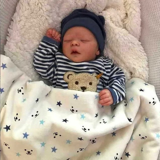 Simulated baby rebirth doll with visible 3D skin veins and blood streaks