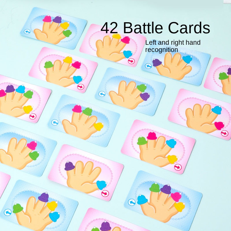 Early Childhood Education Puzzle Thumb Hat Game Left and Right Hand Training Color Cognitive Thinking Battle Game