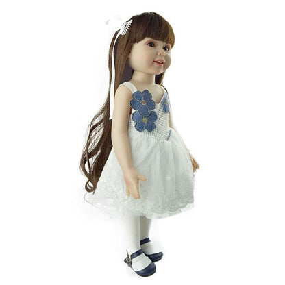 18'' Girl Doll Handmade Full Body Silicone Reborn Baby Dolls Realistic Vinyl Toddler Doll Toy for Christmas Collection