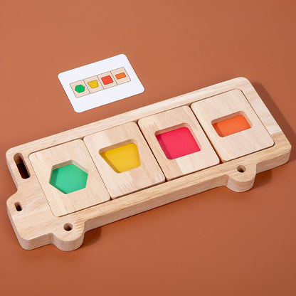 Geometric shape color separation puzzle car color shape cognition Montessori puzzle early education toy