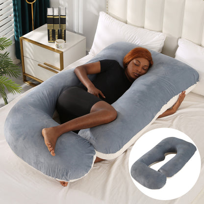 Pregnant women's pillow waist protection side sleeping slope pillow J-shaped pregnancy sleeping pillow