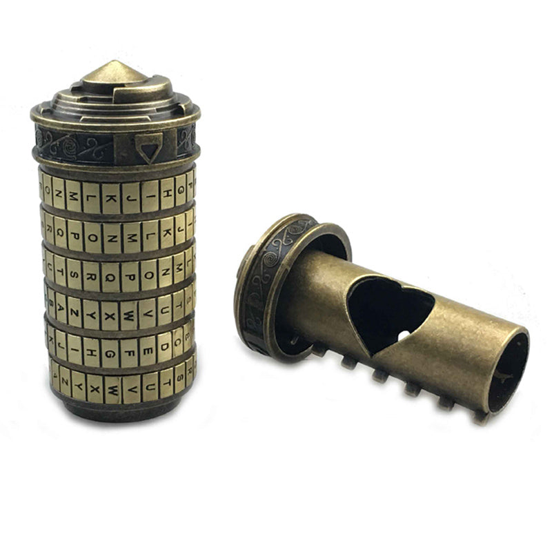 Leonardo Da Vinci Code Toys Metal Cryptex Locks Wedding Gifts Valentine's Day Gift Letter Password Escape Chamber Props
