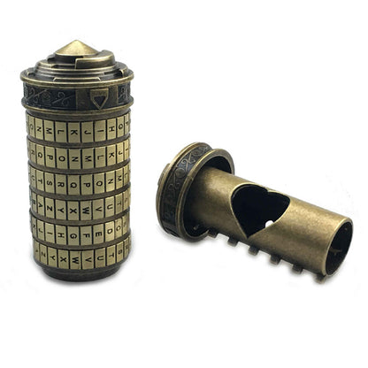Leonardo Da Vinci Code Toys Metal Cryptex Locks Wedding Gifts Valentine's Day Gift Letter Password Escape Chamber Props