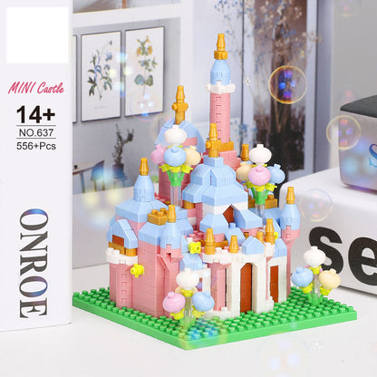 Princess Castle Diamond Microparticle Assembled Building Blocks Girl DIY Ornament Toy Christmas Gift