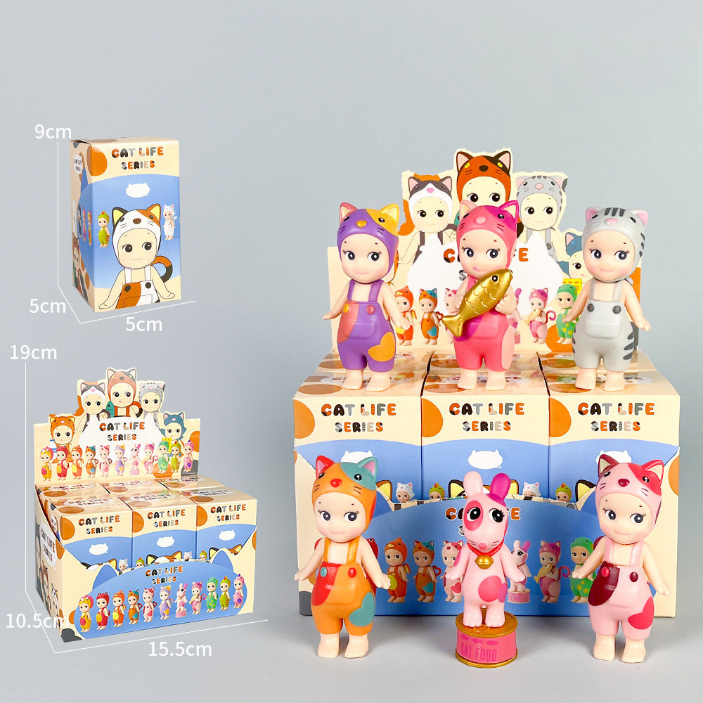 Party Angel Cheek Blind Box Car Ornament Mobile phone Decoration Handmade Anime Doll Finished End Box