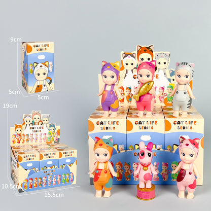 Party Angel Cheek Blind Box Car Ornament Mobile phone Decoration Handmade Anime Doll Finished End Box
