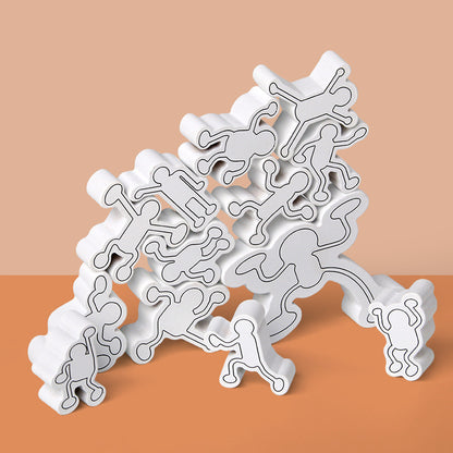 Christmas toy gift mini irregular little person stacking high children's early education puzzle balance stacking music focus training building block toys
