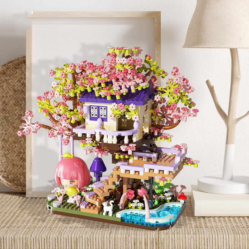 Flower House Assembly Building Blocks Microparticle Toys Christmas Gift