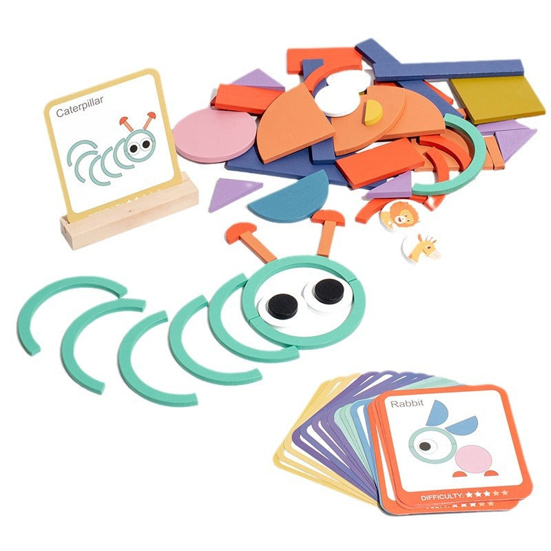 100 piece puzzle children's intelligence creativity geometric shape matching puzzle toy Christmas toy gift