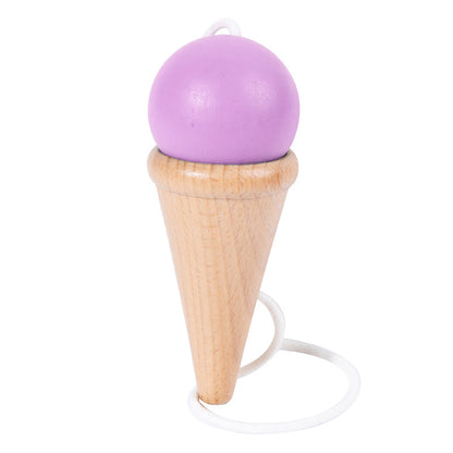 Hand eye coordination traditional toy wooden skill cup sensory integration training throwing and catching ball