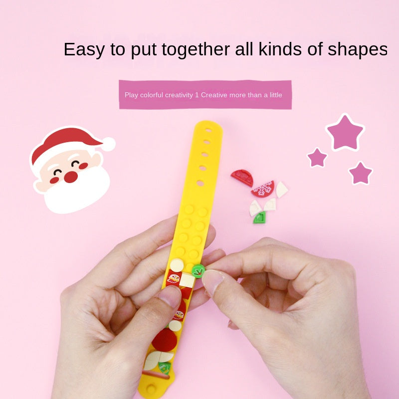 Children's DIY Toys Christmas Fun Puzzle Bracelet Small Particle Bagged Building Blocks Children's Christmas Gifts