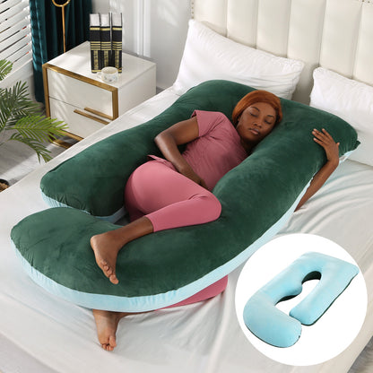 Pregnant women's pillow waist protection side sleeping slope pillow J-shaped pregnancy sleeping pillow