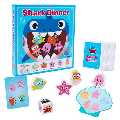 Children's puzzle shark feeding game baby early education fine motor skills chopstick training parent-child interactive toys